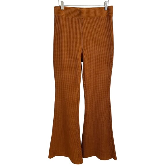 aerie Pants - Aerie Waffle Knit Flare Leggings Orange Medium NWT Loungewear Pilates Yoga Pants